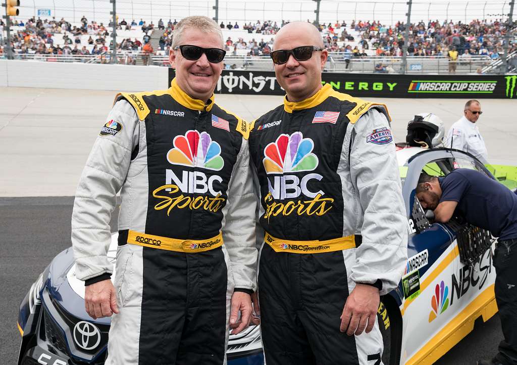 Jeff Burton left NBC Sports Group s NASCAR Cup analyst NARA