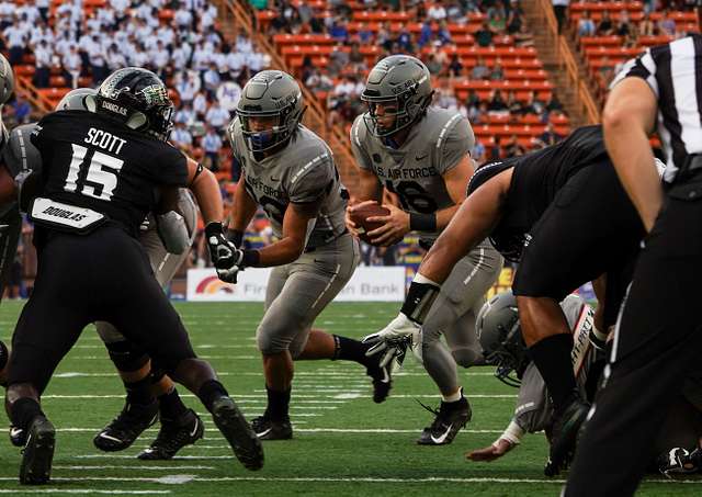 DVIDS - Images - USAFA sports C-17 legacy jersey for game against Rainbow  Warriors [Image 8 of 15]