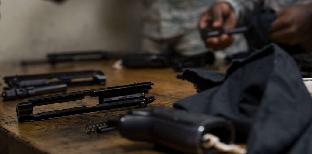 U.S. Air Force Airmen clean their weapons after - PICRYL - Public Domain  Media Search Engine Public Domain Search