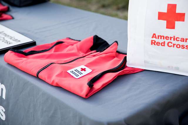 An American Red Cross jacket sits on display at the - NARA & DVIDS ...