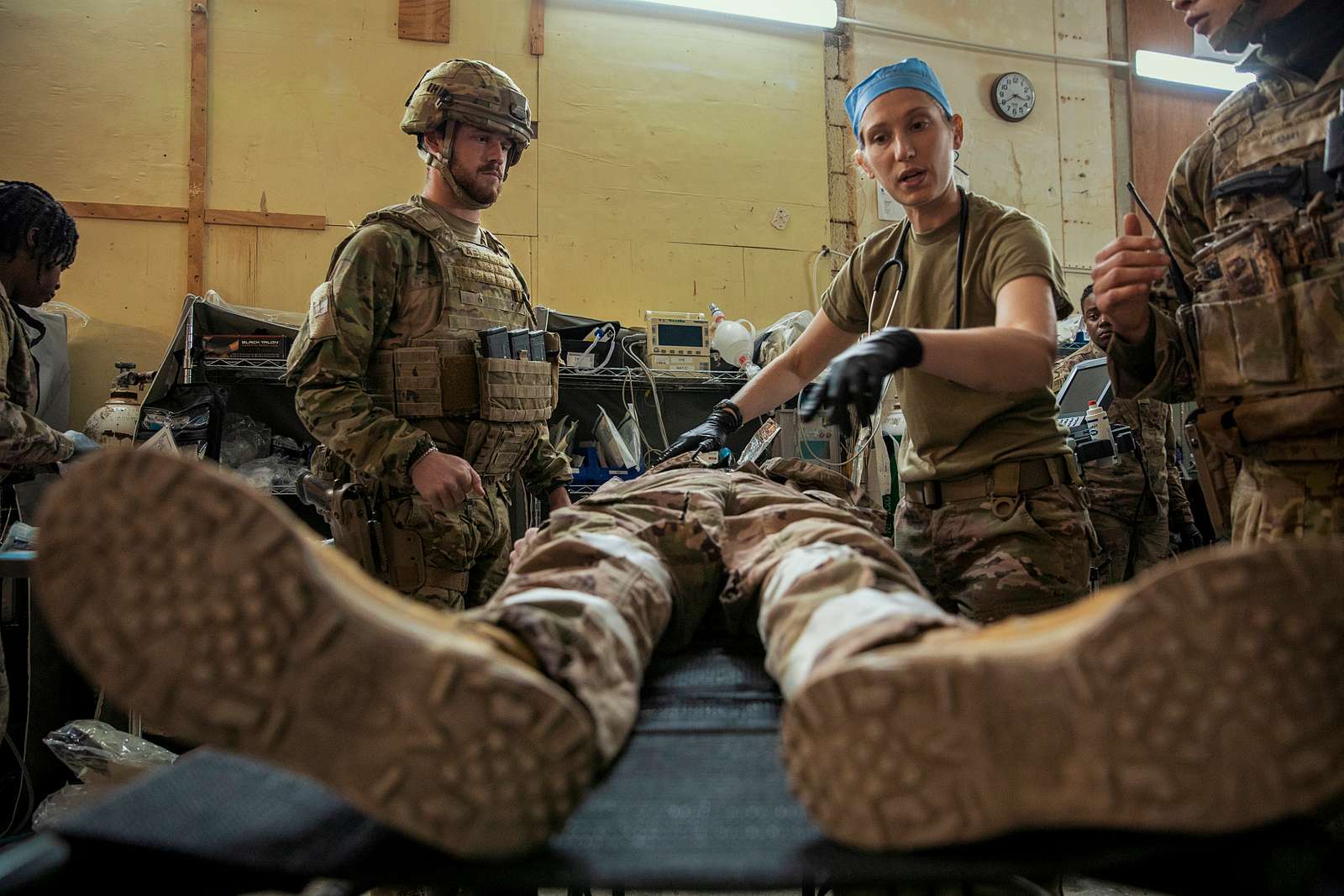 A Danish Army Nurse performs lifesaving medical techniques - NARA ...