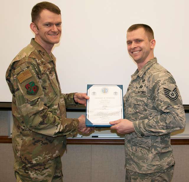 Master Sgt. Vincent St. Onge, Right, Was Recently Promoted - Nara 