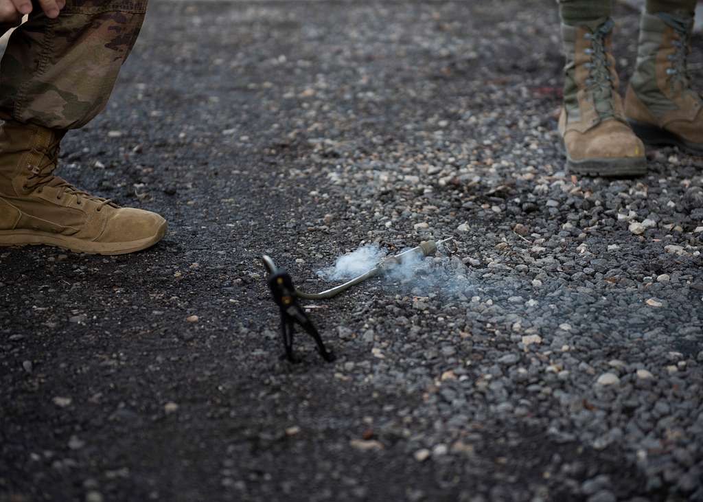 A fuse burns during a time fuse burn test at a multicapable NARA