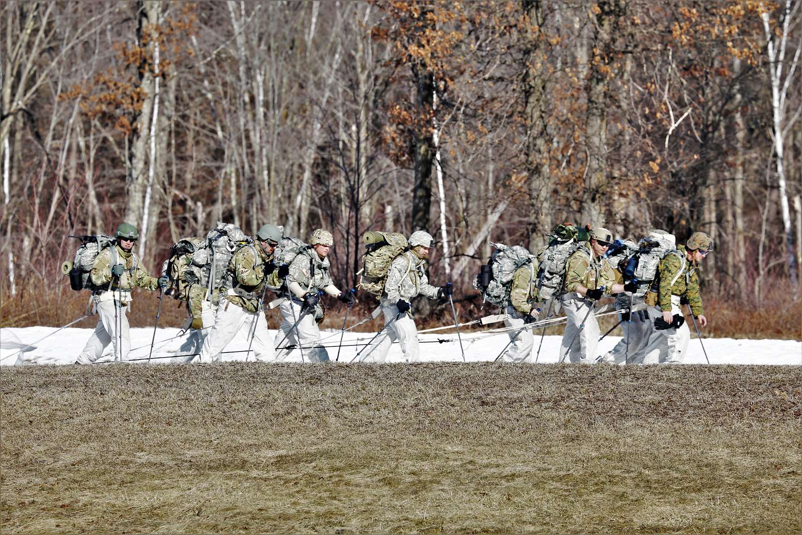 A squad of 10 students practices wearing snowshoes - NARA & DVIDS ...