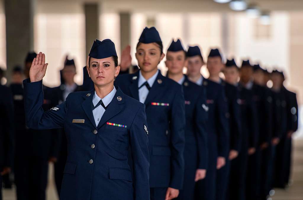 U.S. Air Force basic military training graduates recite PICRYL Public