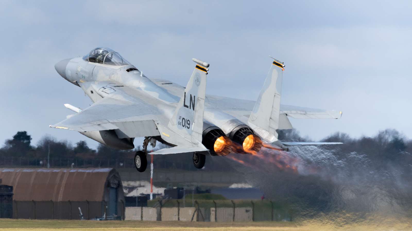 An F-15C Eagle assigned to the 493rd Fighter Squadron - NARA & DVIDS ...