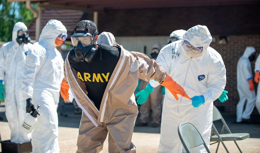 ALICEVILLE, Ala.) - Sgt. Mason Moscatiello, a disinfection