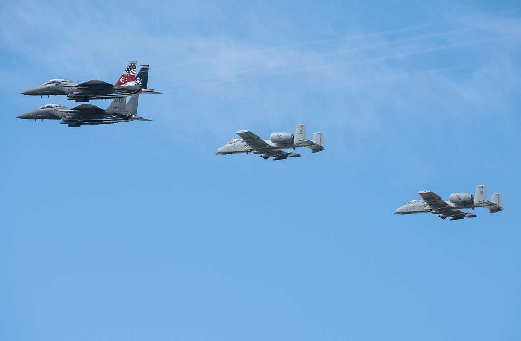 Two 124th Fighter Wing A-10 Thunderbolt IIs linked - PICRYL - Public ...