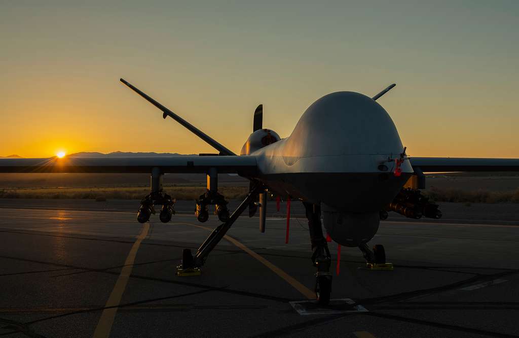 An MQ-9 Reaper armed with eight AGM-114 Hellfire missiles - PICRYL ...