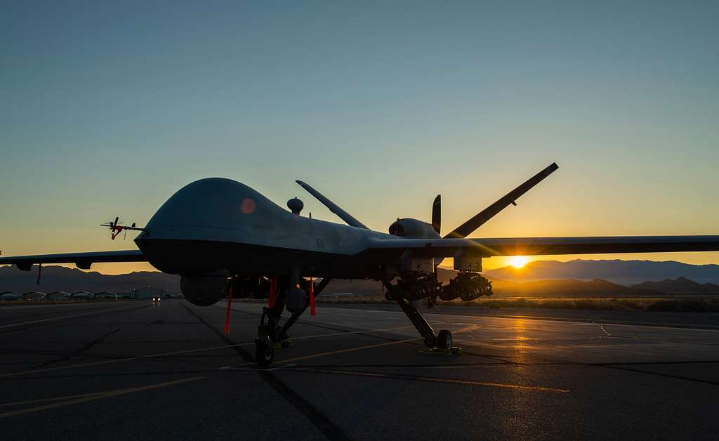 An MQ-9 Reaper armed with eight AGM-114 Hellfire missiles - NARA ...