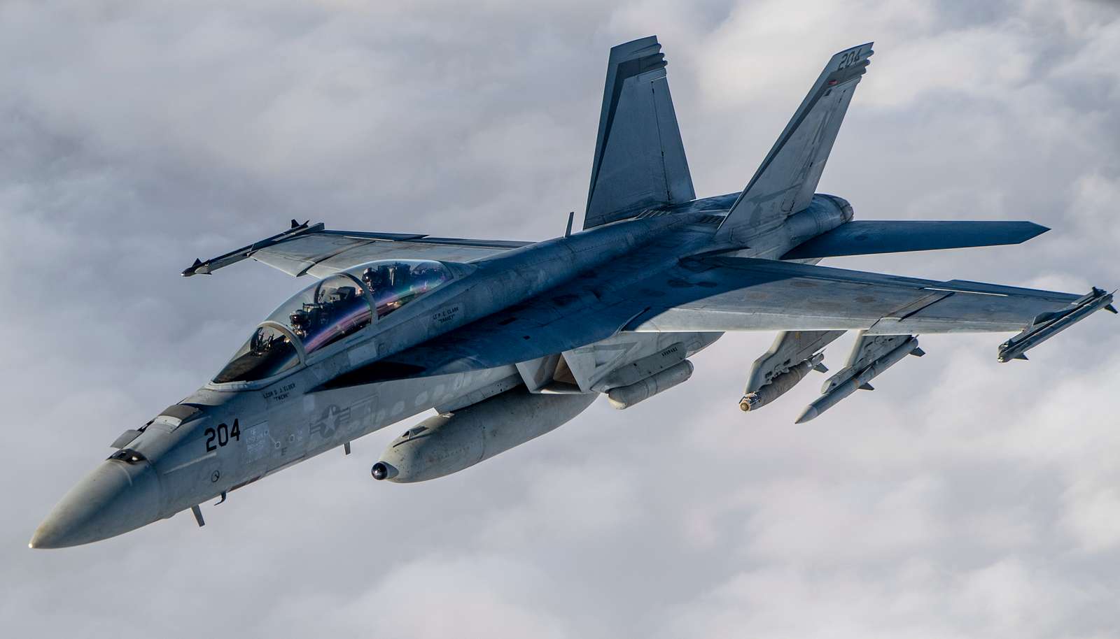 A U.S. Navy F/A-18F Super Hornet from the 