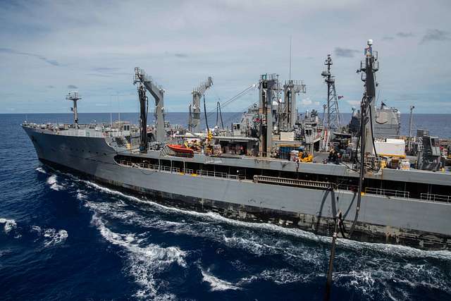 Fleet replenishment oiler USNS Pecos (T-AO 197) steams - NARA & DVIDS ...