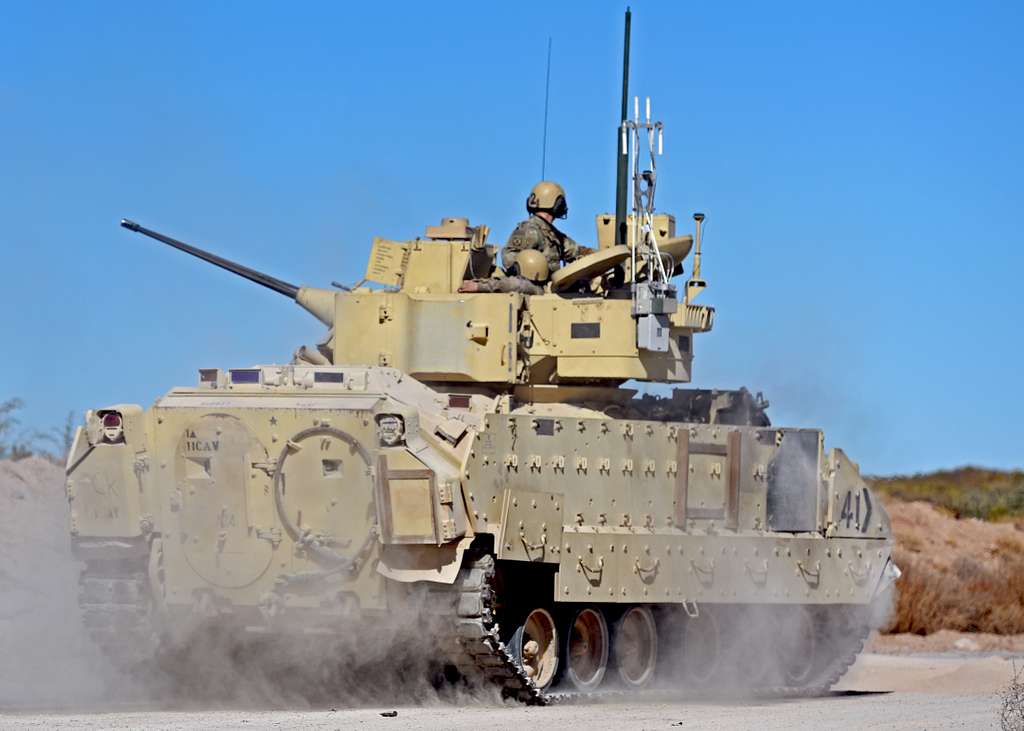 The Bradley Fighting Vehicle is a tracked armored weapons - PICRYL ...