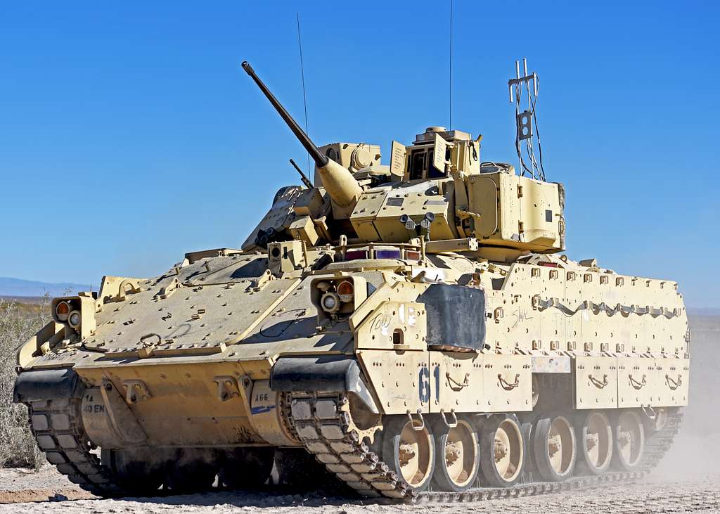 The Bradley Fighting Vehicle is a tracked armored weapons - PICRYL ...