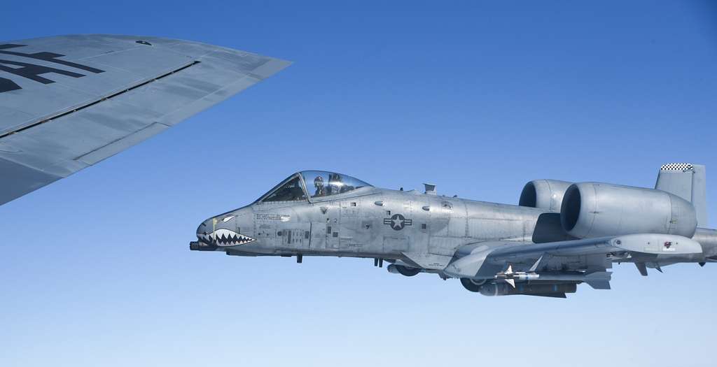 An A-10 Warthog in flight, seen from the window of - PICRYL Public ...