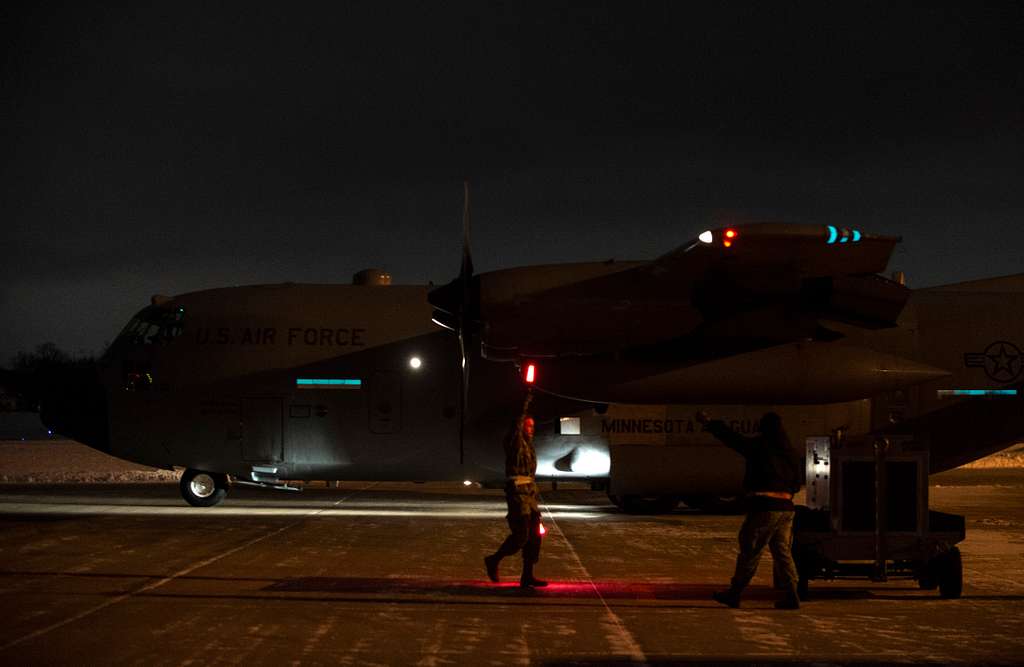 A C-130 Hercules from the 133rd Airlift Wing taxis - NARA & DVIDS ...