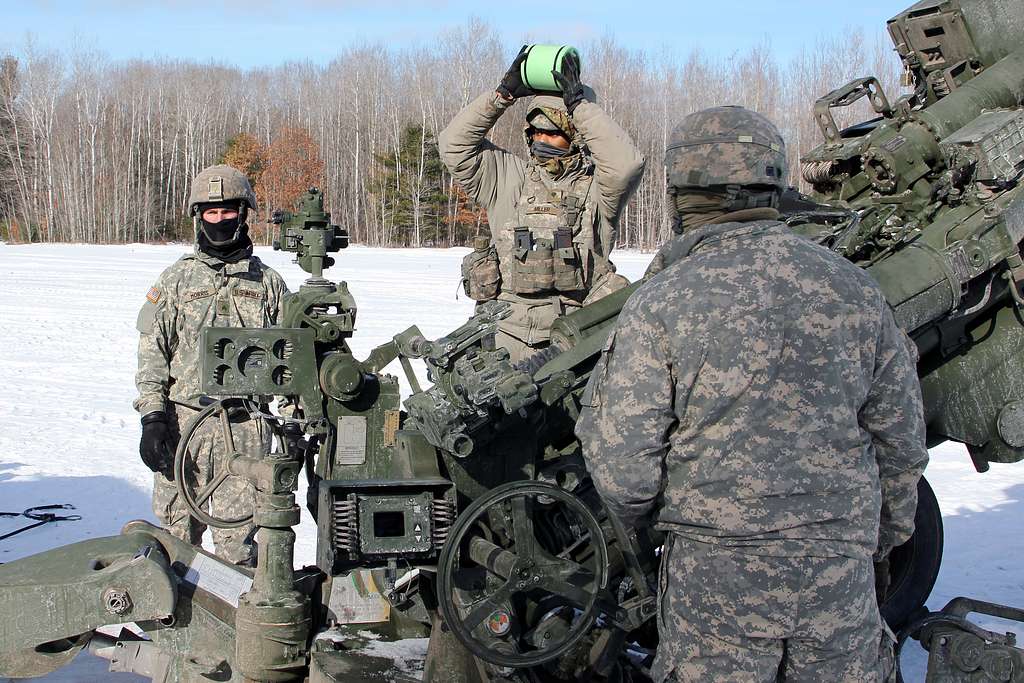 A gunnery team from C Battery, 1st/120th Field Artillery, - PICRYL ...