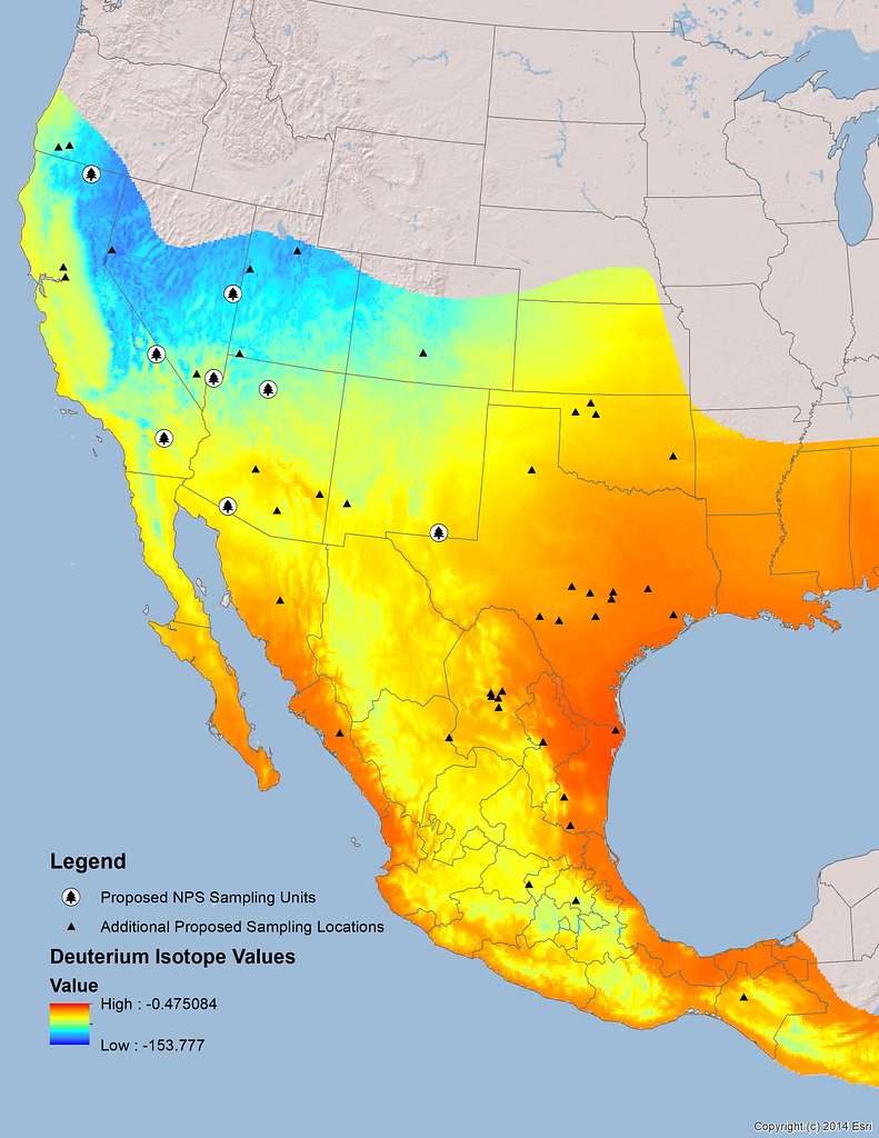 Map of hydrogen isotopes (isoscapes) - PICRYL - Public Domain Media ...