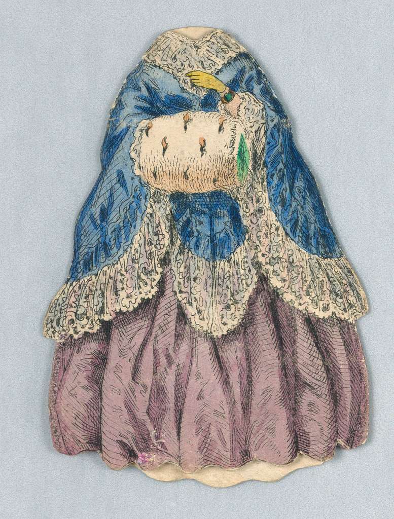 Paper Doll Costume, Paper Doll Costume with Muff and Blue Cloak, 1840 ...