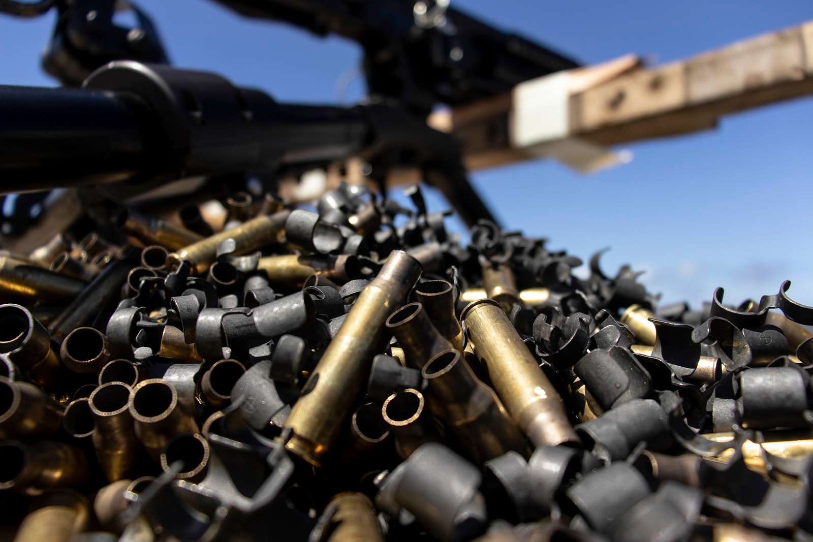 7.62 Shell Casings Sit Below An M240B Machine Gun During - NARA & DVIDS ...