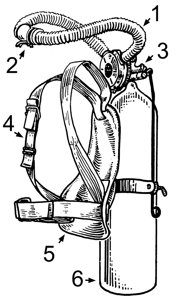 scuba diving gear drawing