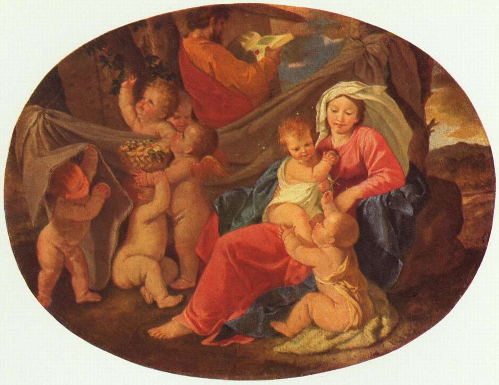 Madonna and Child Religious Italian Painting Breastfeeding 17th Century  Baroque