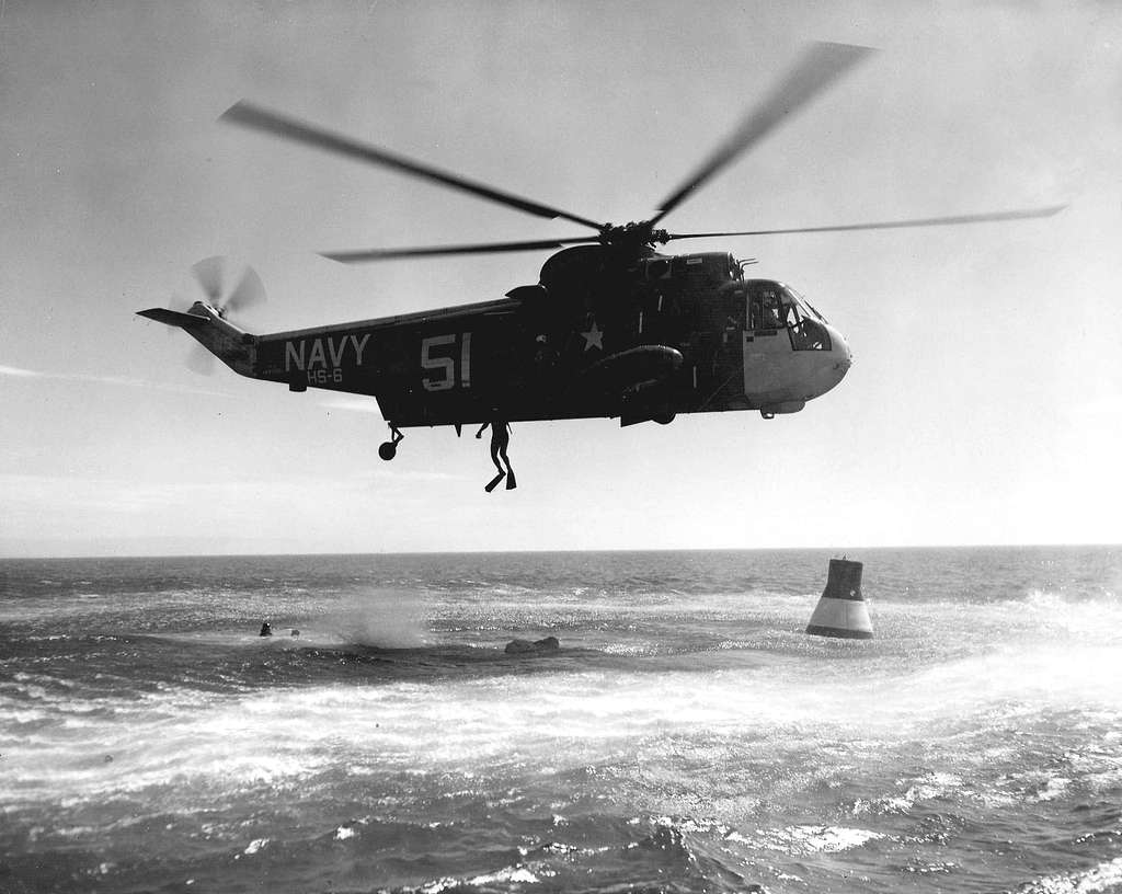 Sh-3a Sea King Of Hs-6 Practices Mercury Space Capsule Recovery 1963 