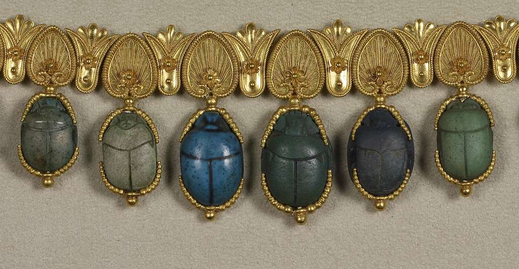 Ancient Egyptian style scarab and beaded necklace | Millea Brothers