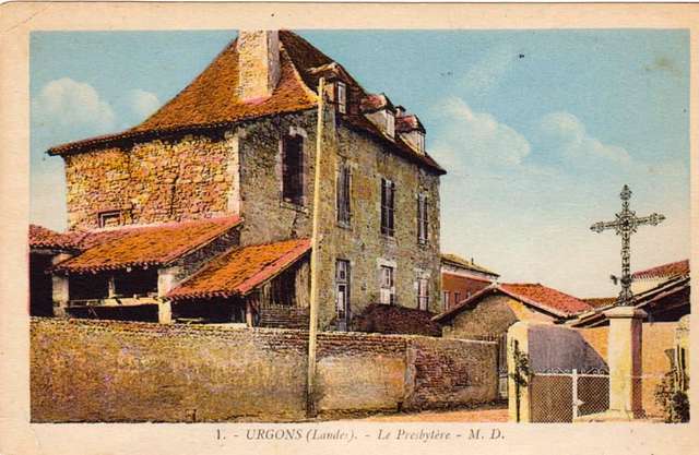 Urgons (Landes) - Presbytère - French postcard, Public domain image ...