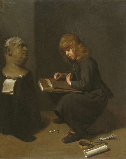 Michael Sweerts Boy Drawing Before The Bust Of A Roman Emperor