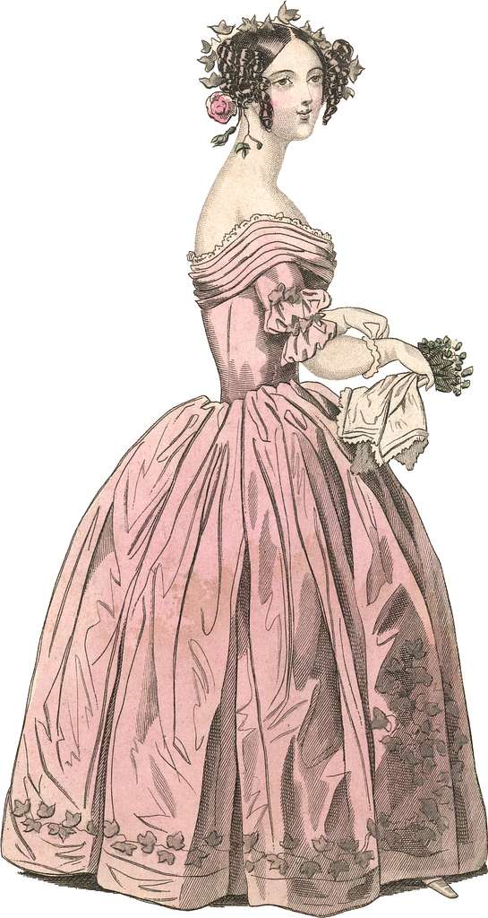 EVENING DRESS A robe of pink velours epingle - PICRYL - Public Domain Media  Search Engine Public Domain Search