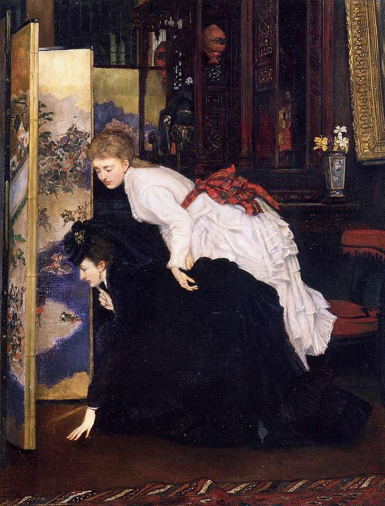 James Tissot Young Women Looking at Japanese Objects PICRYL