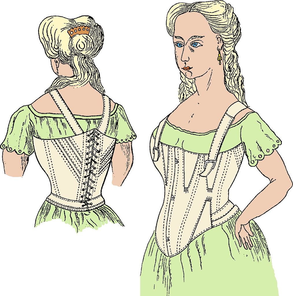 Corset (drawing) - Public domain print - PICRYL - Public Domain