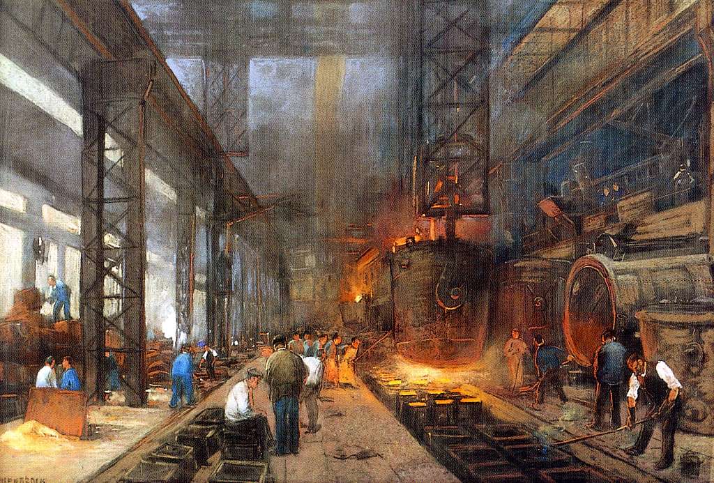 Industrial Revolution Period in Brasil Artwork Stock Illustration