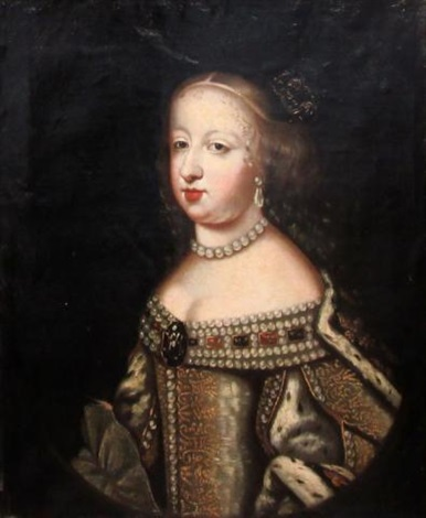 Portrait of a young lady with a pearl necklace. : AnticSwiss