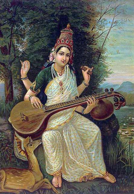 Saraswati Painting Raja Ravi Varma