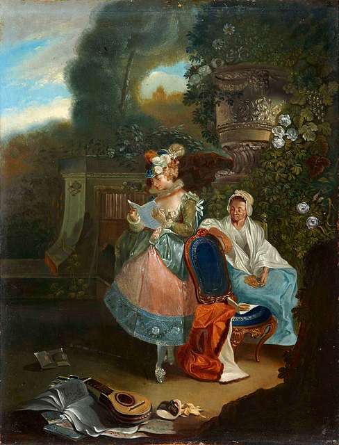 18th century woman on chair