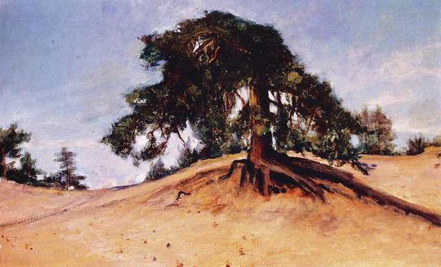 殿堂 並木一 木版画「Tree Scene 75」1997年 300枚限定 風景画 緑 絵画