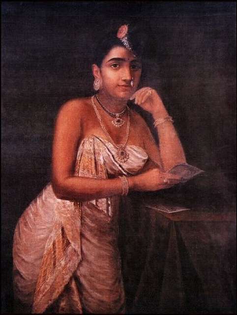 Raja Ravi Varma, Prem Patra - Public domain portrait painting - PICRYL ...