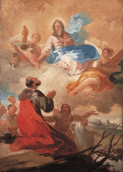 El Apóstol Santiago y sus discípulos adorando a la Virgen del Pilar