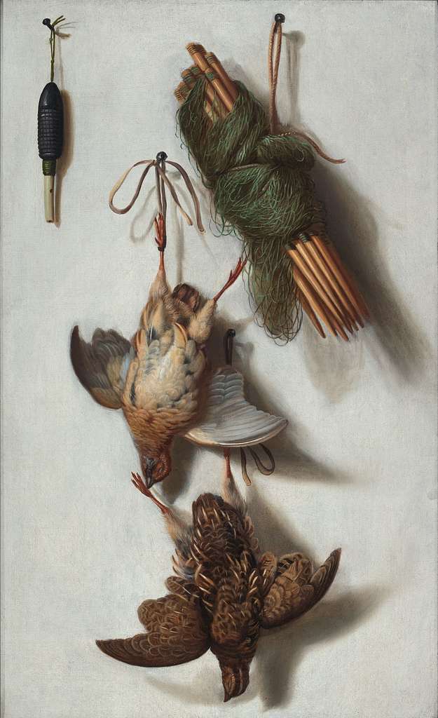 Jacob Biltius - Trompe l'Oeil of Dead Fowl, a Hunting Net and a Whistle  Suspended from four Nails - PICRYL - Public Domain Media Search Engine  Public Domain Search