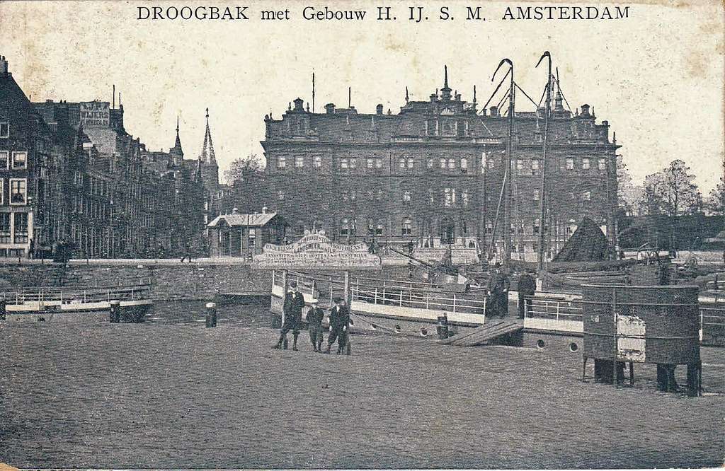 Droogbak Met Gebouw HIJSM (Hollandsche IJzeren Spoorweg Maatschappij ...