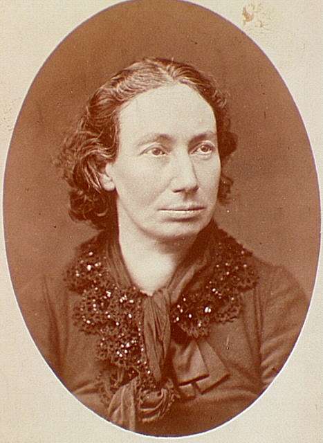 Louise Michel portrait A black and white photo of a woman