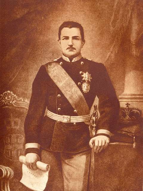 Portrait of Milan Obrenovic IV, King of Serbia (1854-1901), engraving from  a magazine, Stock Photo, Picture And Rights Managed Image. Pic.  DAE-11249786