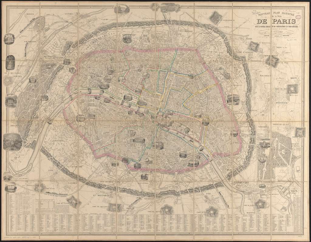 Nouveau Plan Illustré De La Ville De Paris, 1858 - Norman B. Leventhal ...