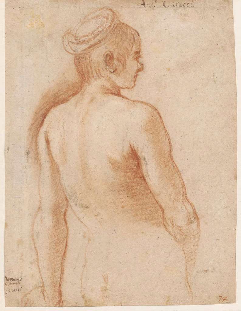 Carracci Female Nude From Back Public Domain Portrait Drawing My Xxx