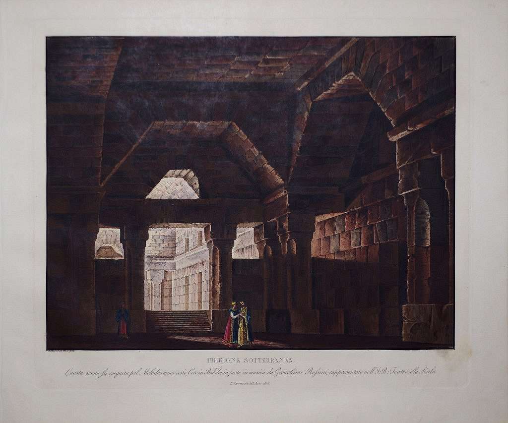 Alessandro Sanquirico Prigione sotterranea set design for opera