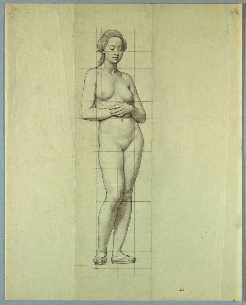 Nude Study of Chinese Figure in Left Panel of 