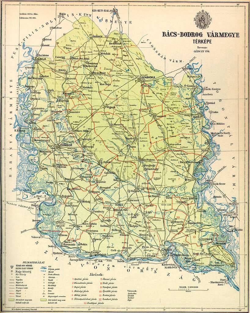 Map of Vojvodina 1867-1992