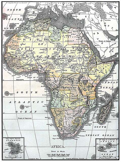 Map of Africa from Encyclopaedia Britannica 1890 - PICRYL - Public ...